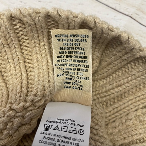 L.L. Bean Women's Beige Cable Knit Zip-Up Sweater - Picture 9 of 9